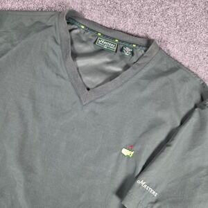 Vtg Masters Collection‎ Windshirt Mens XXL Green Short Sleeve V-Neck Pullover